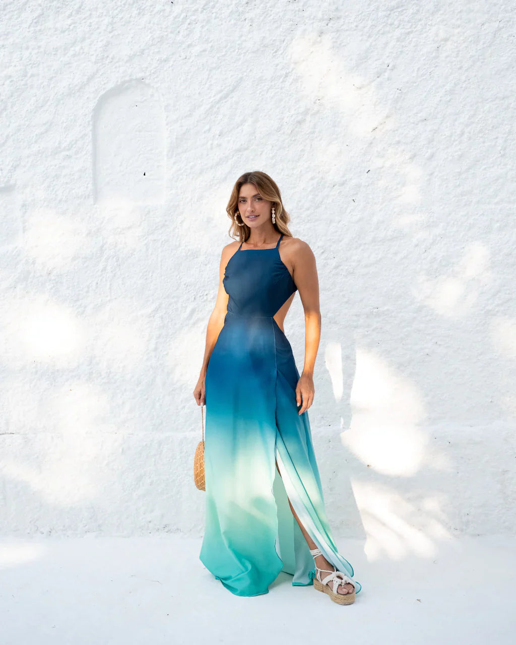 Vestido Caraíva Degradê com Fenda