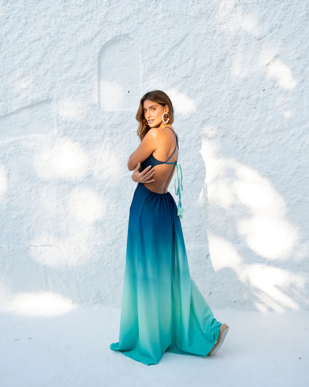 Vestido Caraíva Degradê com Fenda